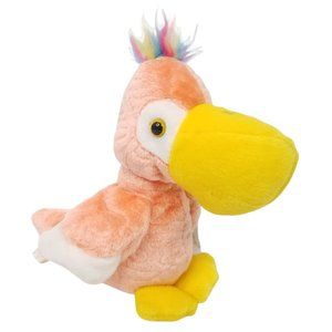 Lees Babies Pelican Plush Stuffed Animal Toy Softouch Bird Coral Yellow Rainbow